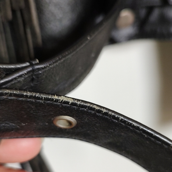 Vintage Open Road Black Fringe Insulated Leather Jacket - Picture 5 of 16